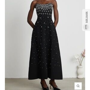 Miss rosier Melisande black embellished maxi dress